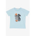 Boys T-Shirt Dream Team Themed Basketball Robot Printed Light Blue (4-8 Years)