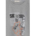 Boys Long Sleeve T-Shirt With Text Print Gray Melange (6-12 Years)