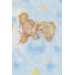 Golden Newborn Baby Blanket Emboss Embossed Teddy Bear Patterned Blue