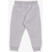 Baby Girl Sweatpants Cat Printed Light Gray Melange (6 Months-1.5 Years)