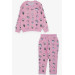 Baby Girl Tracksuit Set Princess Dinosaur Pattern Pink (9 Months-3 Years)