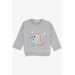 Baby Girl Tracksuit Set Cute Animal Friends Light Gray Melange (4 Months-1.5 Years)