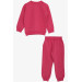 Baby Girl Tracksuit Set, Cute Bunny Printed Fuchsia (9 Months-3 Years)