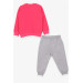 Girl's Tracksuit Set Rabbit Embroidered Pink (1-4 Years)