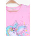 Girl's Capri Tights Suit Unicorn Printed Powder (2-5 Years)