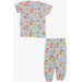 Newborn Baby Girls Pajamas Set Half Sleeves Printed Gray Color (9 Months-3 Years)