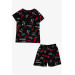 Baby Girl Pajama Set Pepper Patterned Black (9 Months-3 Years)