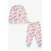 Girls' Pajamas Set Unicorn Patterned Ecru (1.5 Years)