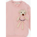 Girl's Sweatshirt With Teddy Bear Accessories Powder (1.5-5 Years)