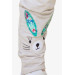 Baby Girl Leggings Pants Rabbit Embroidered Beige Melange (9 Months - 1.5 Years Old)