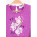 Girl Long Sleeve Dress Baby Printed Patterned Purple (1-4 Years)