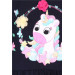 Girl Long Sleeve Dress Unicorn Printed Navy (1.5-3 Years)