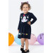 Girl Long Sleeve Dress Unicorn Printed Navy (1.5-3 Years)