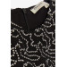 Girls' Black Dress Decorated With Bow, Sequins And Tulle (5-9 Years)