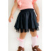 Girl's Leather Skirt Tulle Black (3-6 Years)