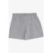 Girl Skirt Shorts Frilly Bow Gray Melange (1.5-9 Years)