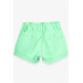 Girl's Gabardine Shorts With Cuff Neon Green (3-8 Years)