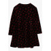 Girl Velvet Dress Floral Black (7-12 Ages)