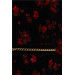 Girl Velvet Dress Floral Black (7-12 Ages)