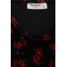 Girl Velvet Dress Floral Black (7-12 Ages)