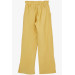 Girl's Trousers With Pockets And Slits Mustard Yellow (8-14 Ages)