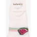 Girl's Booties Socks Watermelon Patterned Ecru (1-2-9-10 Years)