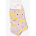 Girl's Booties Socks Lemon Patterned Beige (1-2-7-8 Years)