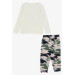 Girl's Pajamas Set Camouflage Patterned Cream (3-7 Ages)