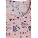 Girl's Pajamas Set Fancy Kitty Patterned Salmon (3-7 Years)