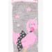 Girl's Socks Ballerina Flamingo Patterned Gray (1-10 Years)