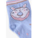 Girl's Socks Donut Patterned Light Blue (1-10 Years)