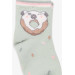 Girl's Socks Donut Patterned Mint Green (1-10 Years)