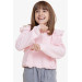 Girl's Sweatshirt Elastic Waist Salmon Melange (4-8 Years)