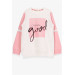 Girls' Sweatshirt With Shiny Text In Acro Color (8-14 Years)