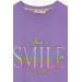 Girl's Sweatshirt Glittery Text Printed Lilac (8-14 Years)