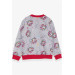 Girl's Sweatshirt Unicorn Patterned Light Gray Melange (1.5-5 Years)