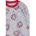 Girl's Sweatshirt Unicorn Patterned Light Gray Melange (1.5-5 Years)