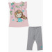 Girl's Tights Set Rocking Girl Printed Powder (2-6 Years)