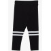 Girl's Tights Set Text Printed Black (3-7 Years)