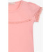 Girl's T-Shirt Sleeves Guipure Salmon (2-6 Years)