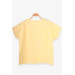 Girl's Yellow Printed T-Shirt (9-14 Yrs)