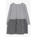 Girl's Long Sleeve Dress Girl's Printed Gray Melange (3-8 Years)