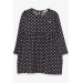 Girl Long Sleeve Dress Polka Dot Patterned Smoked (4-8 Years)