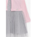 Girl Long Sleeve Dress Tulle Pink (3-6 Years)