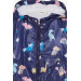 Girl's Raincoat Dinosaur Patterned Navy (1-6 Years)