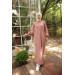 Raglan Sleeve Comfortable Fit Knitwear Dress Dried Rose