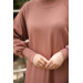 Raglan Sleeve Comfortable Fit Knitwear Dress Dried Rose