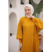 Raglan Sleeve Comfortable Fit Knitwear Dress Mustard