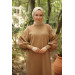 Raglan Sleeve Comfortable Fit Knitwear Dress Brown