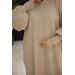 Raglan Sleeve Comfortable Fit Knitwear Dress Mink